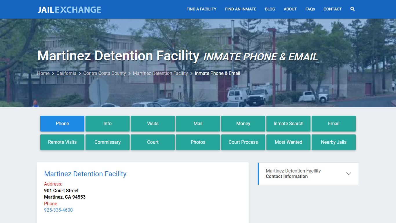 Inmate Phone - Martinez Detention Facility, CA - Jail Exchange